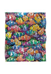 JQ Licensing Royce Mcclure Clowning Around Clown Fish Pattern Silky Touch Super Soft Throw Blanket 152 X 127 cm in White - thumbnail 1