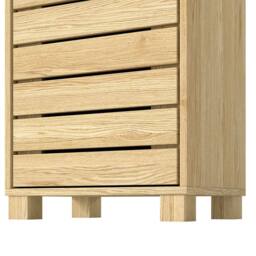 Levede Bathroom Storage Cabinet Handleless Wood Floor Shelf Unit Cupboard in Natural - thumbnail 5