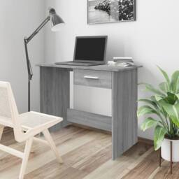 Berkfield Home Elegant Desk Grey Sonoma 100x50x76 cm Engineered Wood - Size: 100 x 50 x 76 cm - thumbnail 2