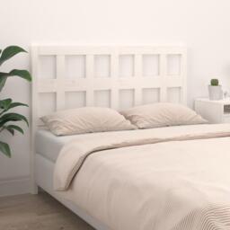 Bed Headboard White 140.5x4x100 cm Solid Wood Pine