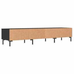 Berkfield Home TV Cabinet Black 150x36x30 cm Engineered Wood - Size: 150 x 36 x 30 cm - thumbnail 8