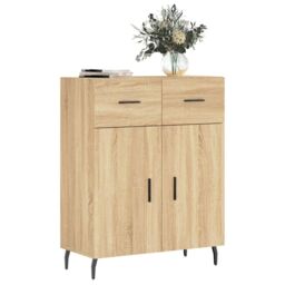 Berkfield Home Sideboard Sonoma Oak 69.5x34x90 cm Engineered Wood in Brown - thumbnail 3
