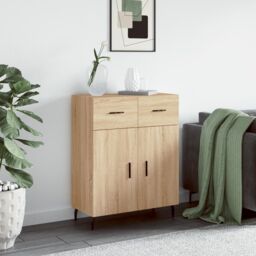 Berkfield Home Sideboard Sonoma Oak 69.5x34x90 cm Engineered Wood in Brown - thumbnail 1