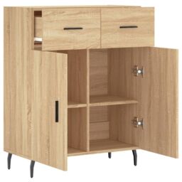 Berkfield Home Sideboard Sonoma Oak 69.5x34x90 cm Engineered Wood in Brown - thumbnail 5
