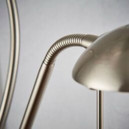 Loops Mother & Child Floor Lamp Satin Chrome Tall Twin Light Dimmer Flexible Reading - thumbnail 5