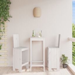Berkfield Home Bar Stools 2 pcs White 40x42x120 cm Solid Wood Pine - Size: 40 x 42 x 120 cm