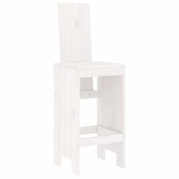 Berkfield Home Bar Stools 2 pcs White 40x42x120 cm Solid Wood Pine - Size: 40 x 42 x 120 cm - thumbnail 3