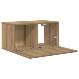 Berkfield Home TV Cabinet Set Artisan Oak Engineered wood TV Cabinet Rectangular in Brown - thumbnail 5