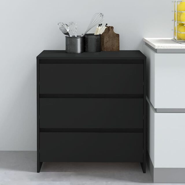 Berkfield Home Sideboard Black 70x41x75 cm Engineered Wood - Size: 70 x 41 x 75 cm - image 1