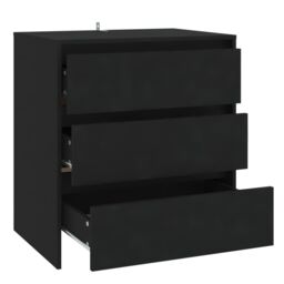 Berkfield Home Sideboard Black 70x41x75 cm Engineered Wood - Size: 70 x 41 x 75 cm - thumbnail 5