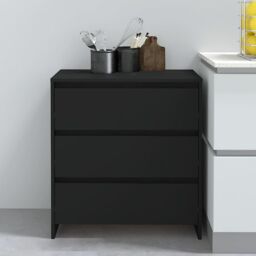Berkfield Home Sideboard Black 70x41x75 cm Engineered Wood - Size: 70 x 41 x 75 cm - thumbnail 1