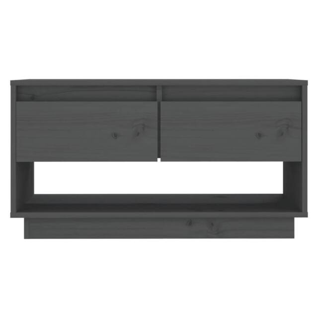 Berkfield Home TV Cabinet Grey 74x34x40 cm Solid Wood Pine - Size: 74 x 34 x 40 cm - image 1