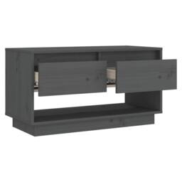 Berkfield Home TV Cabinet Grey 74x34x40 cm Solid Wood Pine - Size: 74 x 34 x 40 cm - thumbnail 4