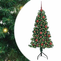 Berkfield Home Corner Artificial Christmas Tree Green 150 cm PVC & Metal - thumbnail 2