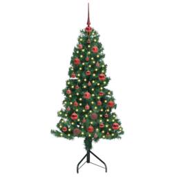 Berkfield Home Corner Artificial Christmas Tree Green 150 cm PVC & Metal - thumbnail 3