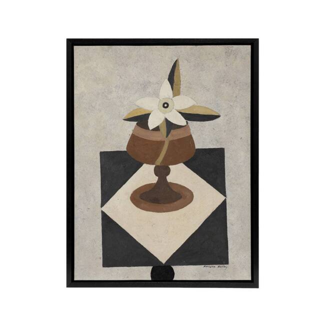 "Artery8 Flower Piece Abstract Painting Hartley Black Framed Canvas Art Print in Grey - Size: W12"" x H16""" - image 1