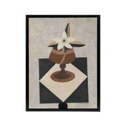 "Artery8 Flower Piece Abstract Painting Hartley Black Framed Canvas Art Print in Grey - Size: W12"" x H16""" - thumbnail 1