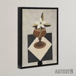 "Artery8 Flower Piece Abstract Painting Hartley Black Framed Canvas Art Print in Grey - Size: W12"" x H16""" - thumbnail 2