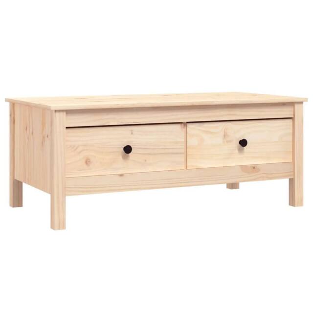 Berkfield Home Coffee Table 100x50x40 cm Solid Wood Pine in Light Tan - Size: 100 x 50 x 40 cm - image 1