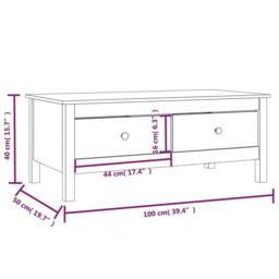 Berkfield Home Coffee Table 100x50x40 cm Solid Wood Pine in Light Tan - Size: 100 x 50 x 40 cm - thumbnail 9
