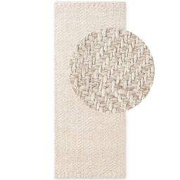 THE RUGS Majoli Handwoven Wool Jute Rug Scandinavian Boho Style 10mm Pile in White - Size: 160 cm x 230 cm - thumbnail 9