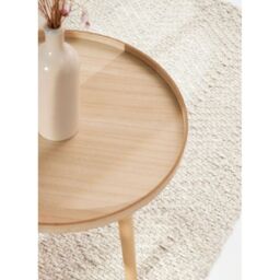 THE RUGS Majoli Handwoven Wool Jute Rug Scandinavian Boho Style 10mm Pile in White - Size: 160 cm x 230 cm - thumbnail 7