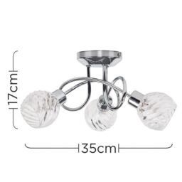 ValueLights Reyka 3 Way Silver Ceiling Bar Light - thumbnail 6