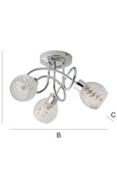 ValueLights Reyka 3 Way Silver Ceiling Bar Light - thumbnail 7