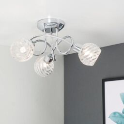 ValueLights Reyka 3 Way Silver Ceiling Bar Light - thumbnail 5