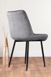 FurnitureboxUK Novara 100cm Round Dining Table & 4 Pesaro Black Leg Chairs in Grey - thumbnail 5