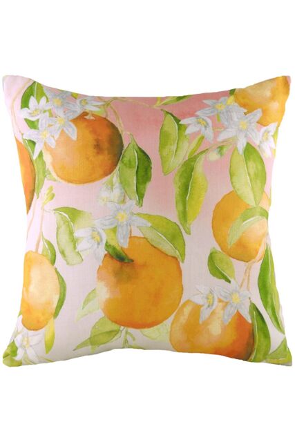 Evans Lichfield Fruit Oranges Hand Painted Watercolour Printed Cushion in Orange - image 1