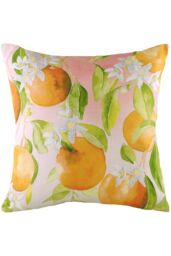 Evans Lichfield Fruit Oranges Hand Painted Watercolour Printed Cushion in Orange - thumbnail 1