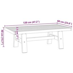 Berkfield Home Coffee Table NOAIN A-Shaped Legs 120x60x40 cm Solid Wood Pine in Brown - Size: 120 x 60 x 40 cm - thumbnail 9