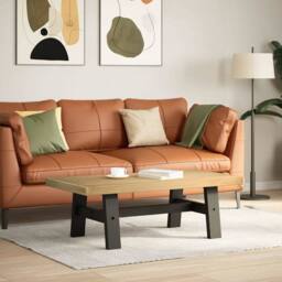 Berkfield Home Coffee Table NOAIN A-Shaped Legs 120x60x40 cm Solid Wood Pine in Brown - Size: 120 x 60 x 40 cm