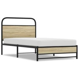 Berkfield Home Bed Frame without Mattress 100x190 cm Sonoma Oak Engineered Wood in Brown - thumbnail 2