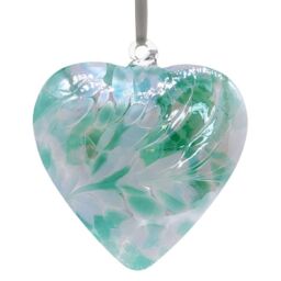 Sienna Glass 12cm Friendship Heart Green in Light Green