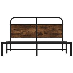Berkfield Home Bed Frame Without Mattress 120x200 cm Smoked Oak Engineered Wood in Brown - Size: Small Double - thumbnail 5