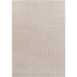 THE RUGS Soft Short Pile Rug Runner Panglao Polyester Polypropylene High Low in Beige - Size: 80 cm x 150 cm - thumbnail 3