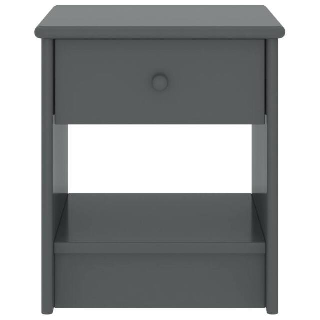 Berkfield Home Bedside Cabinet Dark Grey 35x30x40 cm Solid Pinewood - Size: 35 x 30 x 40 cm - image 1