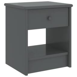 Berkfield Home Bedside Cabinet Dark Grey 35x30x40 cm Solid Pinewood - Size: 35 x 30 x 40 cm - thumbnail 2