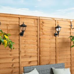 ValueLights Pack of 2 Traditional Black Lantern Solar Wall Lights Outdoor Garden Fence Solar Lights - thumbnail 2