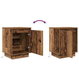 Berkfield Home Bedside Cabinet with LED Lights¬†Old Wood 38x34x50 cm - Size: 38 x 34 x 50 cm - thumbnail 9
