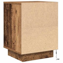 Berkfield Home Bedside Cabinet with LED Lights¬†Old Wood 38x34x50 cm - Size: 38 x 34 x 50 cm - thumbnail 8