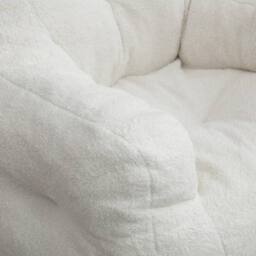 Direct Wicker Soft Tufed Foam Bean Bag Chair with Teddy Fabric in Ivory - Size: 1 Pack - thumbnail 5