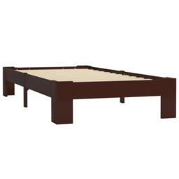 Berkfield Home Bed Frame Dark Brown Solid Pine Wood 100x200 cm - thumbnail 1