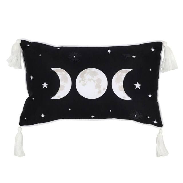 Something Different Rectangular Triple Moon Design Cushion in Black - image 1