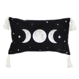 Something Different Rectangular Triple Moon Design Cushion in Black