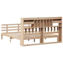 Berkfield Home Bookcase Bed without Mattress 180x200 cm Super King Solid Wood Pine in Natural - thumbnail 6