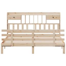 Berkfield Home Bookcase Bed without Mattress 180x200 cm Super King Solid Wood Pine in Natural - thumbnail 4