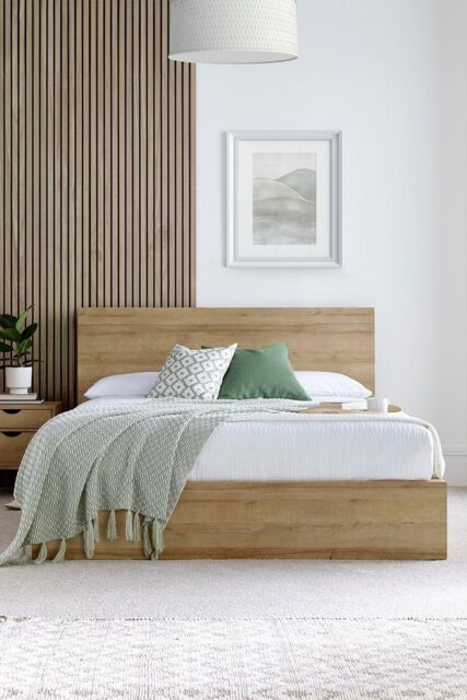 Time4sleep Chicago Riviera Oak Ottoman Storage Bed - Bed Frame in Natural - Size: King - image 1